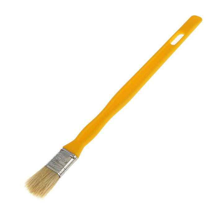 Кисть плоская "АКОР" Эксперт, 25х10 мм, ручка удлиненная пластик, натуральная щетина 