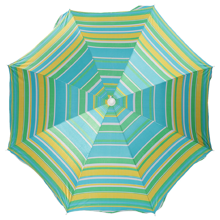 Зонт пляжный "Модерн" с механизмом наклона, серебряным покрытием, d=180 cм, h=195 см, МИКС 