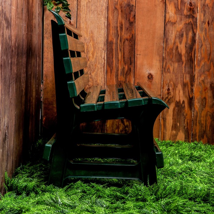 Скамья садовая со спинкой, 120 × 40 × 70 см, двухместная, зелёная 