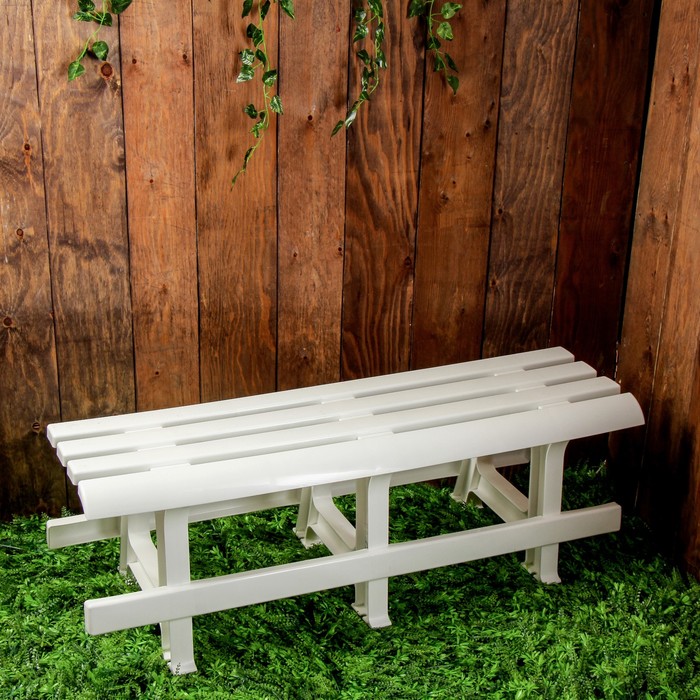 Скамья садовая без спинки «Люкс», 120 × 40 × 42 см, двухместная, белая 