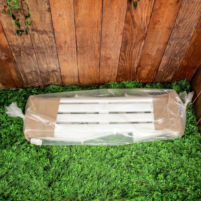 Скамья садовая без спинки «Люкс», 120 × 40 × 42 см, двухместная, белая 