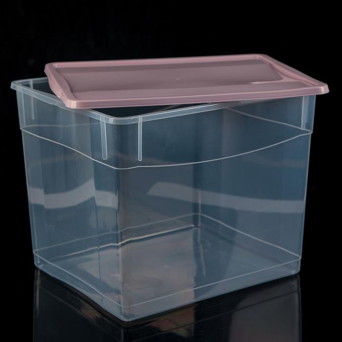 Ящик для хранения, прямоугольный 34 л "Кристалл", цвет МИКС 