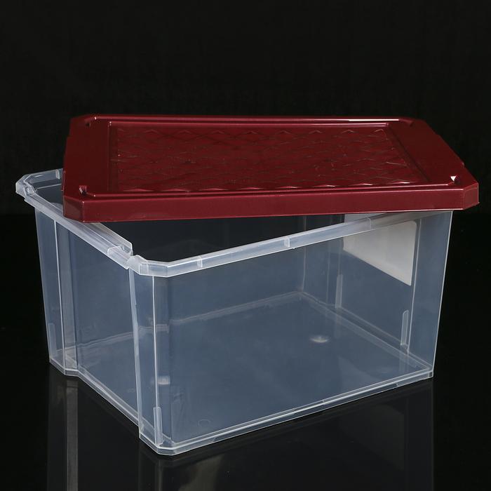 Ящик для хранения прямоугольный с крышкой 17 л "Optima", цвет МИКС 