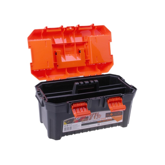 Ящик для инструментов BOXER, черно-оранжевый 