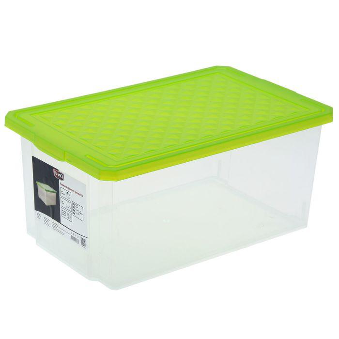 Ящик для хранения прямоугольный с крышкой 12 л "Optima", цвет МИКС 