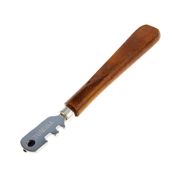 Стеклорез TUNDRA basic, шестироликовый, с деревянной ручкой 