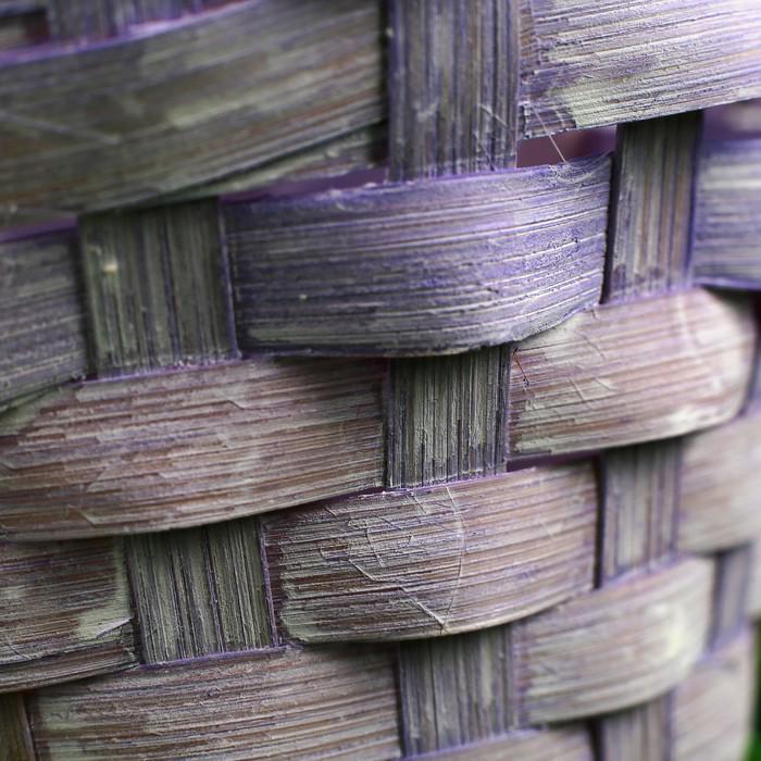 Корзина плетеная бамбук, D13xH9,5/28см светло-фиолетовая 