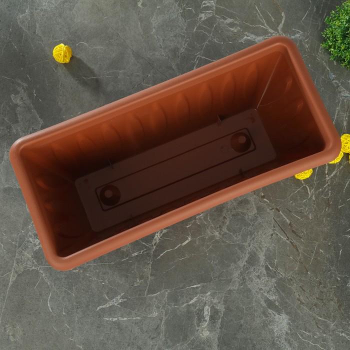 Ящик для растений с поддоном 40 см "Фелиция", цвет терракотовый 
