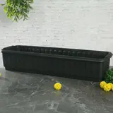 Ящик для цветов с дренажной решеткой , цвет черный 