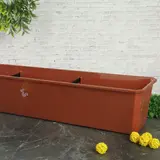 Ящик балконный 80 см, цвет терракотовый  - фото 3