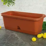 Балконный ящик с поддоном 40 см, цвет терракотовый  - фото 2