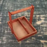 Ящик-кашпо подарочный для цветов и макарун, ручка деревянная (складная), мокко  - фото 2