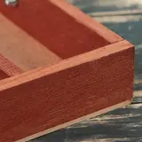 Ящик-кашпо подарочный для цветов и макарун, ручка деревянная (складная), мокко  - фото 3