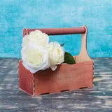 Кашпо флористическое "Христос Воскрес!", деревянная ручка, красное дерево, 23×11×22 см  - фото 2