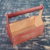 Кашпо флористическое "Христос Воскрес!", деревянная ручка, красное дерево, 23×11×22 см 