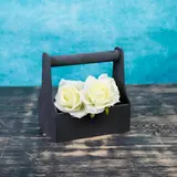 Ящик-кашпо подарочный Стелла Моно, ручка деревянная, чёрный  - фото 2