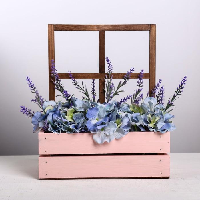 Кашпо флористическое с окном, морилка, 15 × 9 × 25 см 