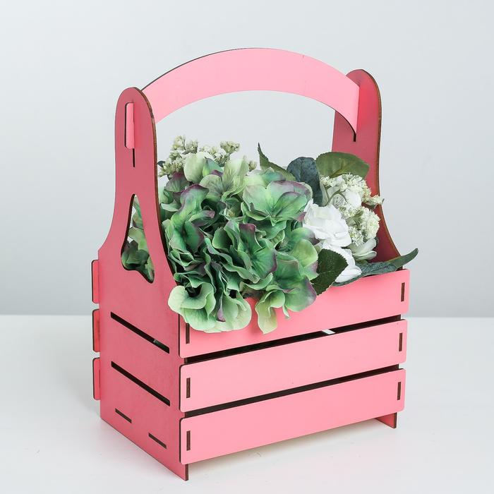Кашпо флористическое, розовый, 15 × 21 × 31.5 см 