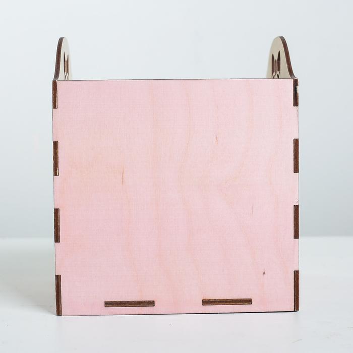 Кашпо флористическое «Полоски», розовый, 15 × 15 × 16.8 см 