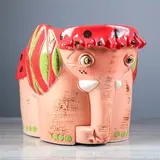 Фигурное кашпо "Слонопотам большое"  розовый  МИКС  - фото 5
