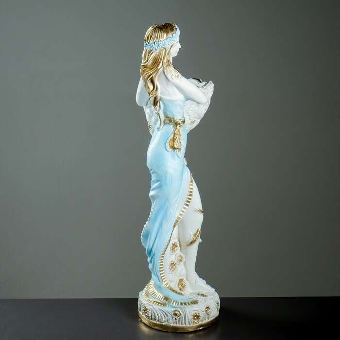 Фигура с кашпо "Лесная фея" бело-золотая голубая 85см 