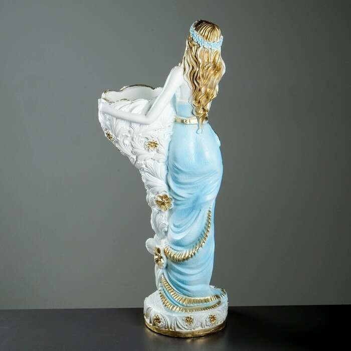Фигура с кашпо "Лесная фея" бело-золотая голубая 85см 