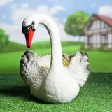 Фигурное кашпо "Лебедь" ПОЛИСТОУН 38х40см 