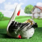 Фигурное кашпо "Лебедь" ПОЛИСТОУН 38х40см  - фото 4