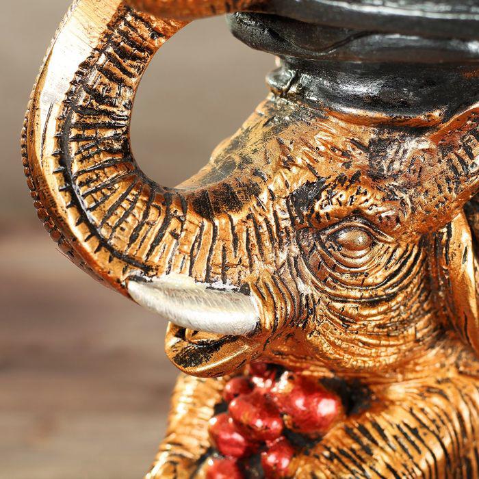 Подставка декоративная "Слон" большой, бронза, микс 