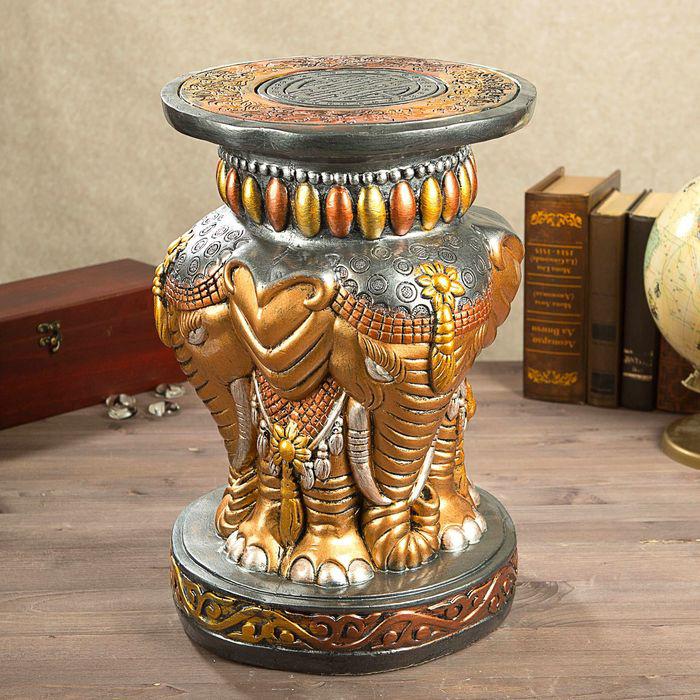 Подставка декоративная "Индийский слон ", большой, бронза 