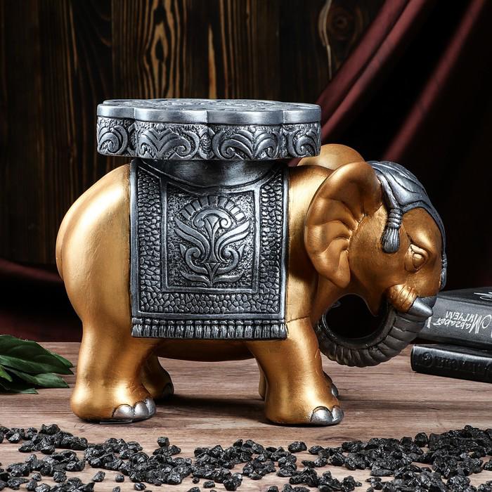 Статуэтка "Слон №5" большой 29 х 25 см золото, серебро 