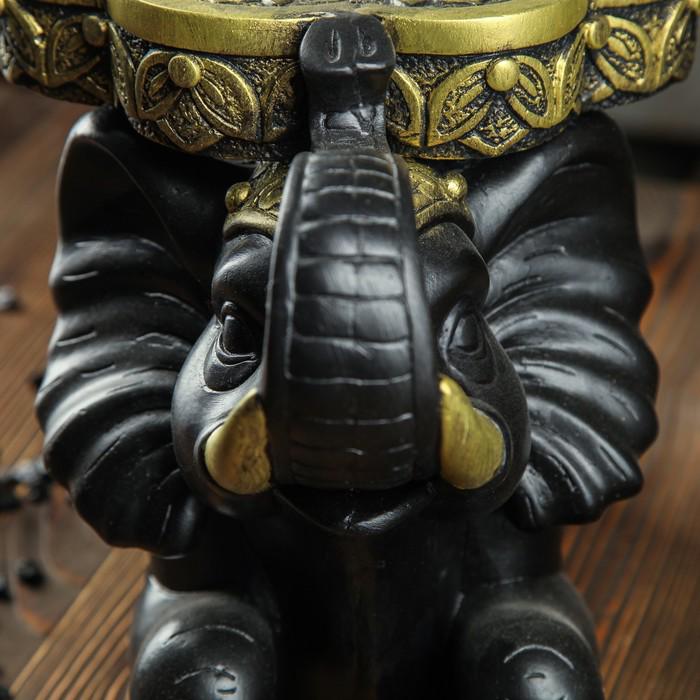 Сувенир-подставка "Индийский слон" 39 х 26 см чёрный с золотом 