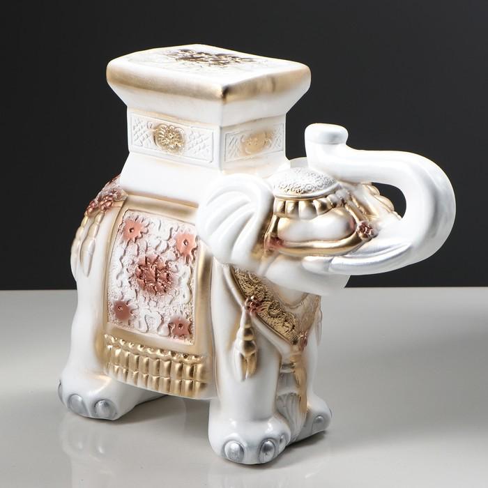 Подставка декоративная "Индийский слон", белый 