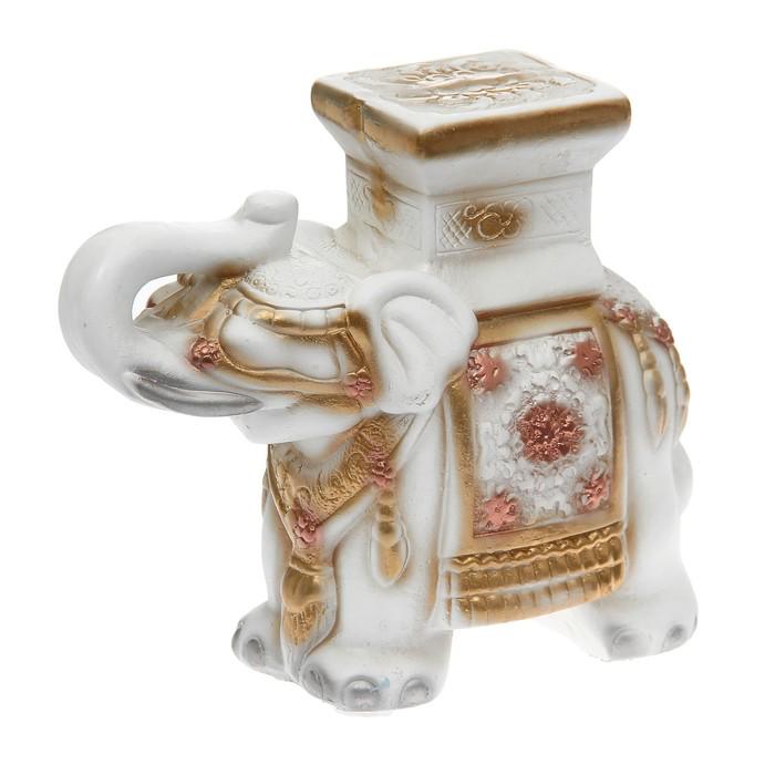Подставка декоративная "Индийский слон", белый 