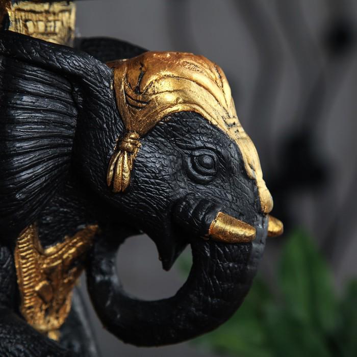 Подставка декоративная "Слон индийский", черный с золотом 