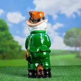 Садовая фигура "Гном-охотник" малая, зелёные штаны  - фото 2