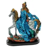 Сувенир "Девушка на лошади" серебро, цветная, микс 