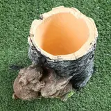 Фигурное кашпо "2 зайца возле пня"  - фото 6