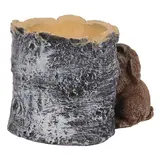 Фигурное кашпо "2 зайца возле пня"  - фото 3