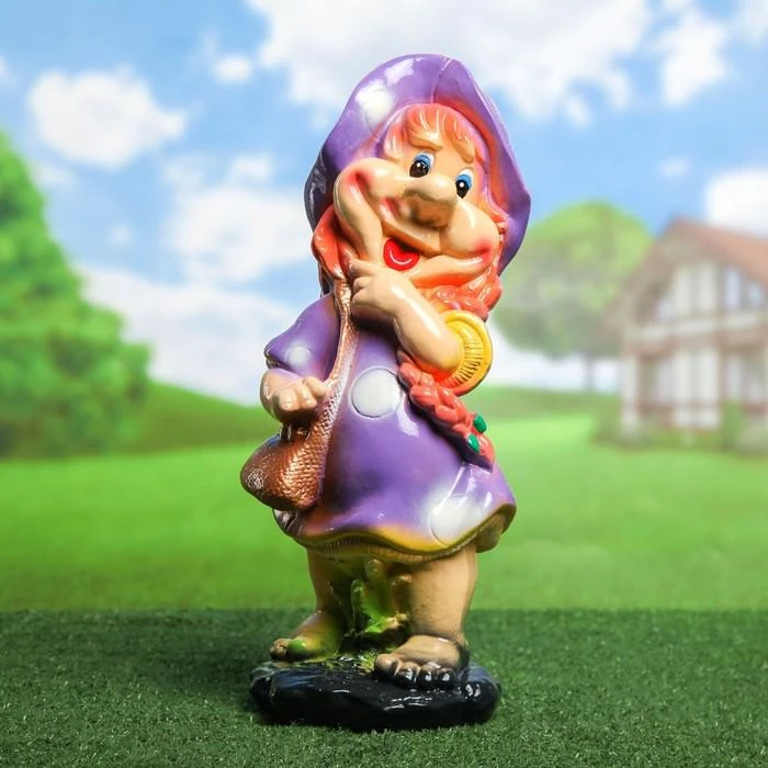 Садовая фигура "Гномиха с сумочкой", 47 см, микс  - фото 8
