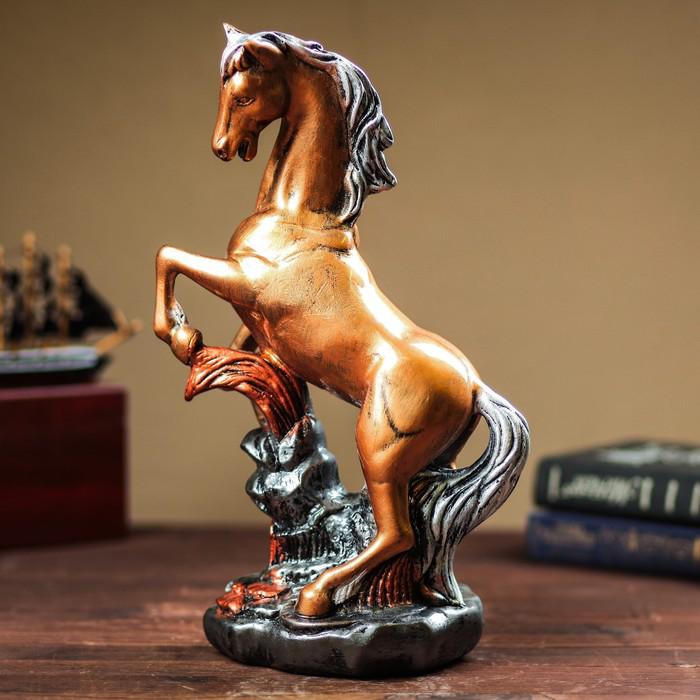 Сувенир "Конь на дыбах" средний бронза 38 см  микс 
