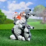 Садовая фигура "Зайцы с грибами" 21*19*27 см  - фото 2