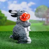 Садовая фигура "Зайцы с грибами" 21*19*27 см 