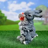 Садовая фигура "Зайцы с грибами" 21*19*27 см  - фото 3