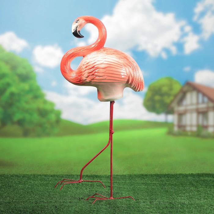 Садовая фигура "Фламинго" металлические ноги, 65 см 