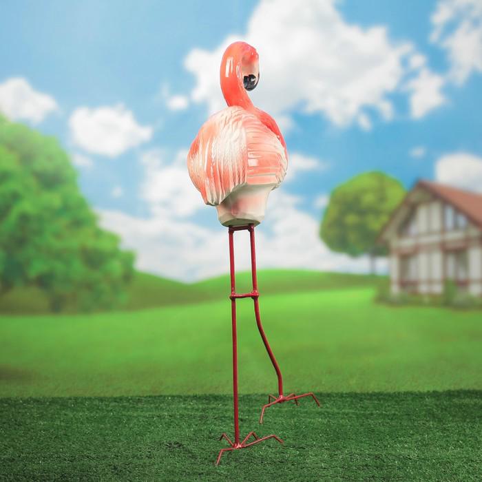 Садовая фигура "Фламинго" металлические ноги, 65 см 