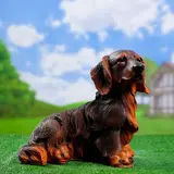 Садовая фигура "Собака Такса длинношерстная большая"  коричневая 