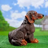 Садовая фигура "Собака Такса длинношерстная большая"  коричневая  - фото 2