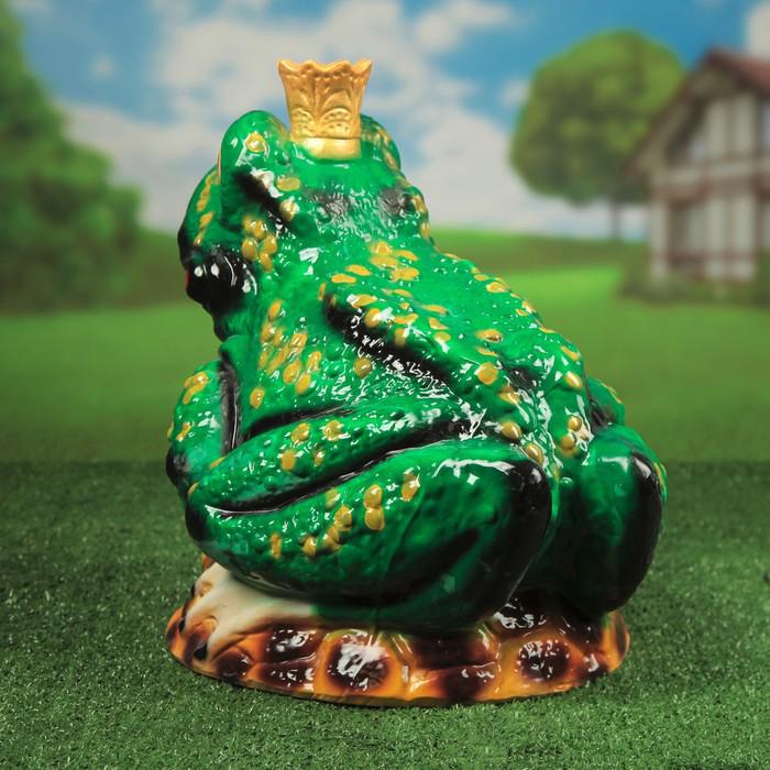Садовая фигура "Лягушка царевна" глянец, зеленый   11 *20*32 см 