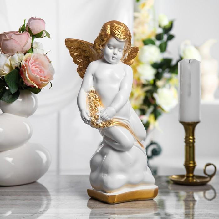 Статуэтка "Ангел" 37 см, бело-золотая 
